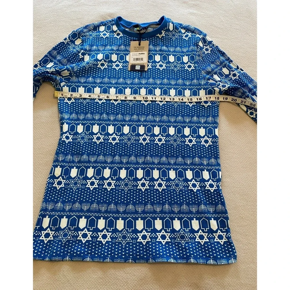 Chubbies NWT The Funukkah Hanukkah Waffle Pajama Shirt Sleep Men's size Medium